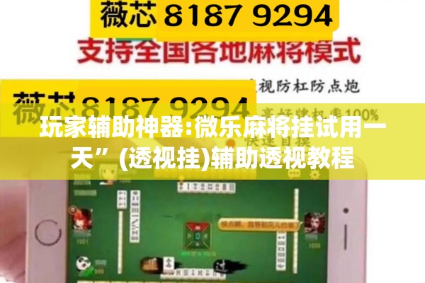玩家辅助神器:微乐麻将挂试用一天”(透视挂)辅助透视教程
