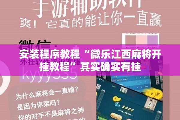 安装程序教程“微乐江西麻将开挂教程”其实确实有挂