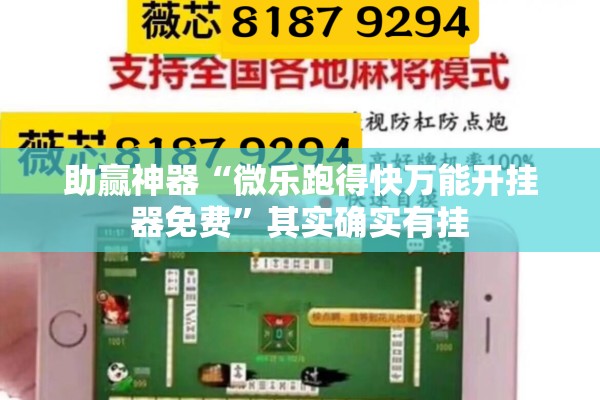 助赢神器“微乐跑得快万能开挂器免费”其实确实有挂