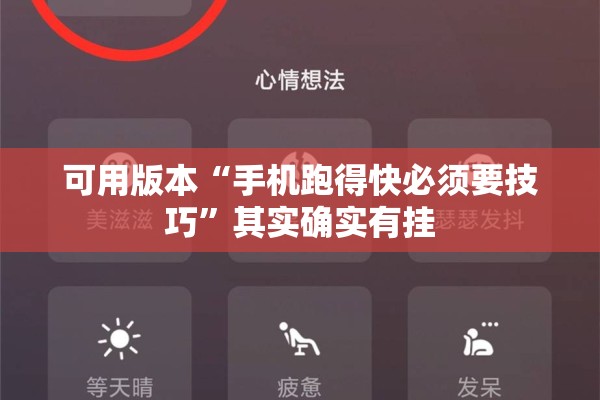 可用版本“手机跑得快必须要技巧”其实确实有挂
