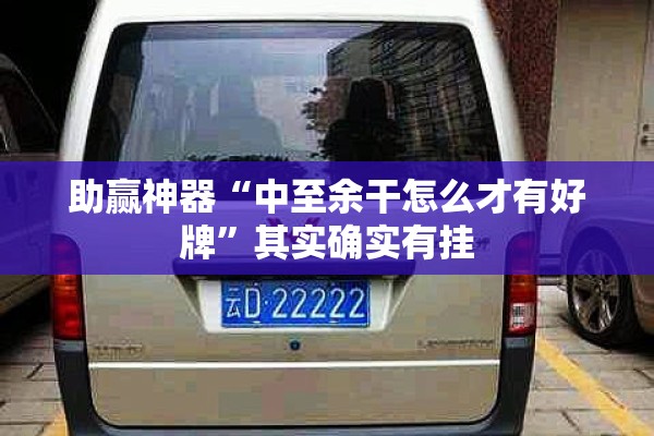 助赢神器“中至余干怎么才有好牌”其实确实有挂