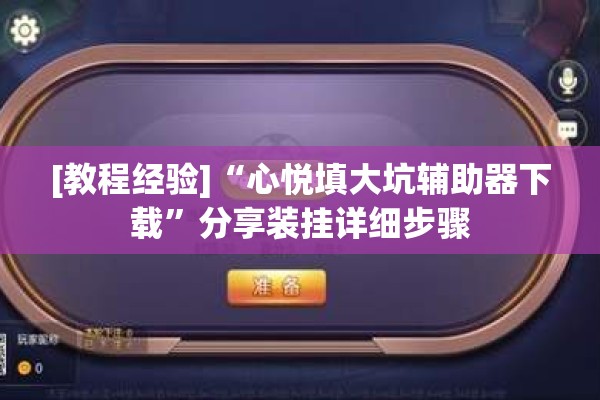 [教程经验]“心悦填大坑辅助器下载”分享装挂详细步骤