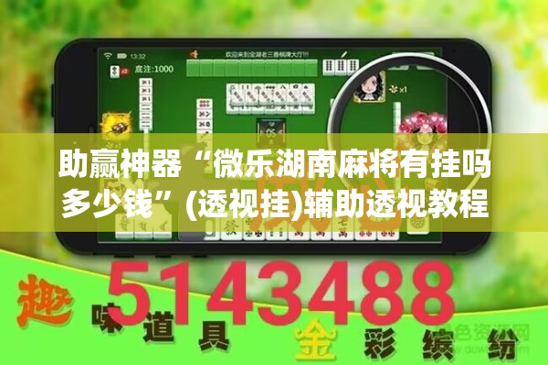 助赢神器“微乐湖南麻将有挂吗多少钱”(透视挂)辅助透视教程