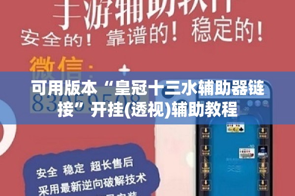 可用版本“皇冠十三水辅助器链接”开挂(透视)辅助教程
