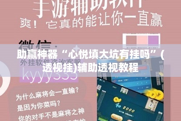助赢神器“心悦填大坑有挂吗	”(透视挂)辅助透视教程