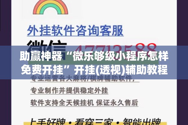 助赢神器“微乐够级小程序怎样免费开挂”开挂(透视)辅助教程