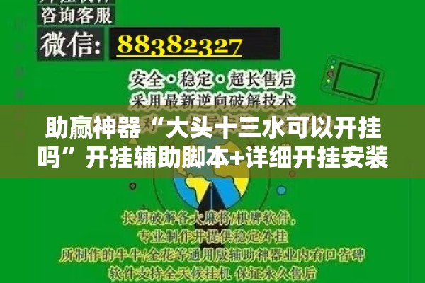 助赢神器“大头十三水可以开挂吗”开挂辅助脚本+详细开挂安装教程