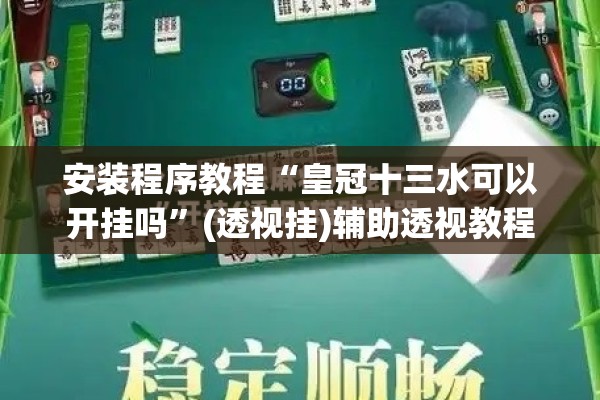 安装程序教程“皇冠十三水可以开挂吗”(透视挂)辅助透视教程