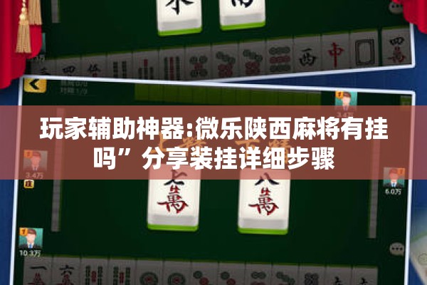 玩家辅助神器:微乐陕西麻将有挂吗”分享装挂详细步骤