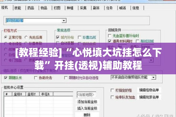 [教程经验]“心悦填大坑挂怎么下载”开挂(透视)辅助教程