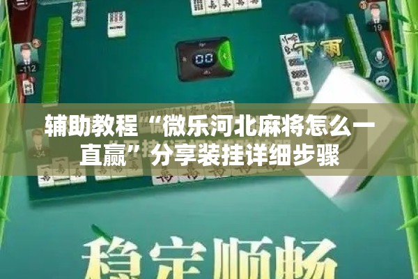 辅助教程“微乐河北麻将怎么一直赢”分享装挂详细步骤
