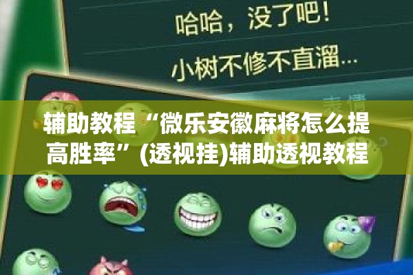 辅助教程“微乐安徽麻将怎么提高胜率”(透视挂)辅助透视教程
