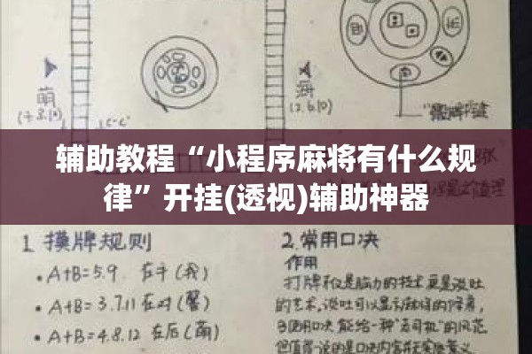辅助教程“小程序麻将有什么规律”开挂(透视)辅助神器