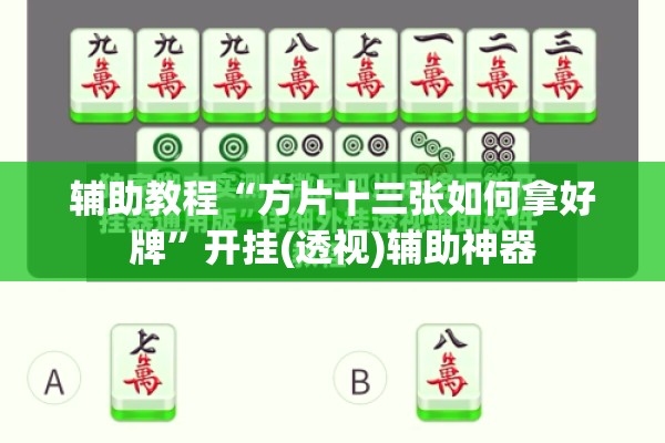 辅助教程“方片十三张如何拿好牌”开挂(透视)辅助神器