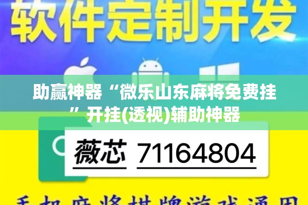 助赢神器“微乐山东麻将免费挂	”开挂(透视)辅助神器