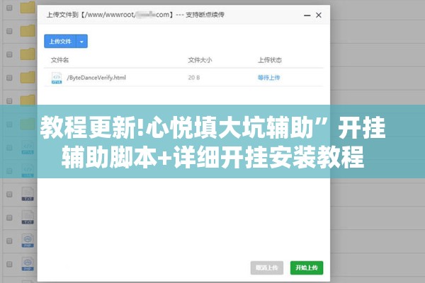 教程更新!心悦填大坑辅助”开挂辅助脚本+详细开挂安装教程