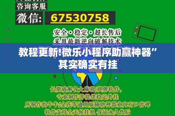 教程更新!微乐小程序助赢神器	”其实确实有挂