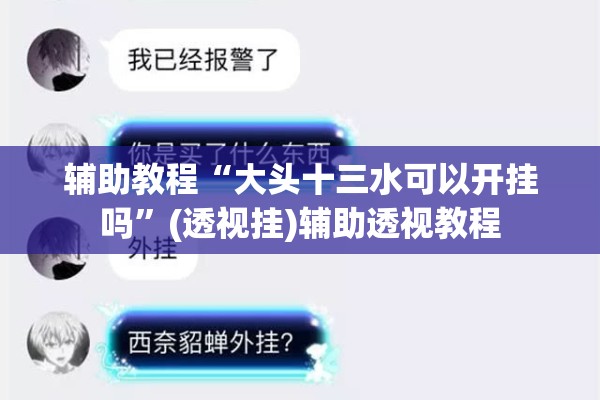 辅助教程“大头十三水可以开挂吗”(透视挂)辅助透视教程