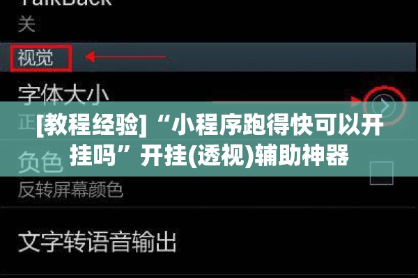 [教程经验]“小程序跑得快可以开挂吗”开挂(透视)辅助神器