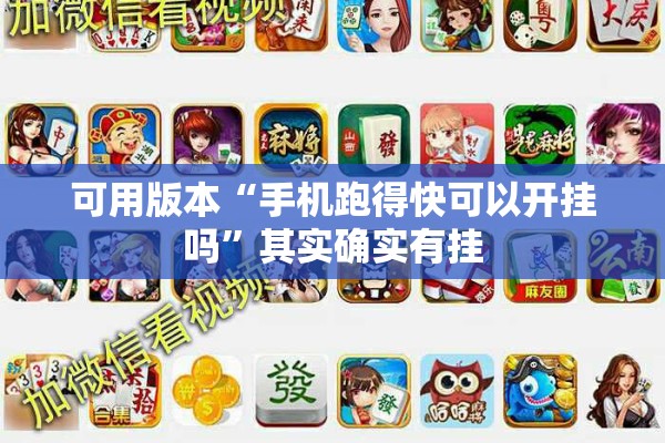 可用版本“手机跑得快可以开挂吗”其实确实有挂