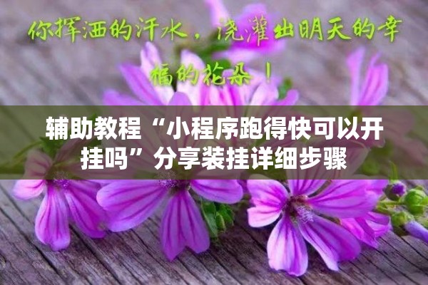 辅助教程“小程序跑得快可以开挂吗”分享装挂详细步骤