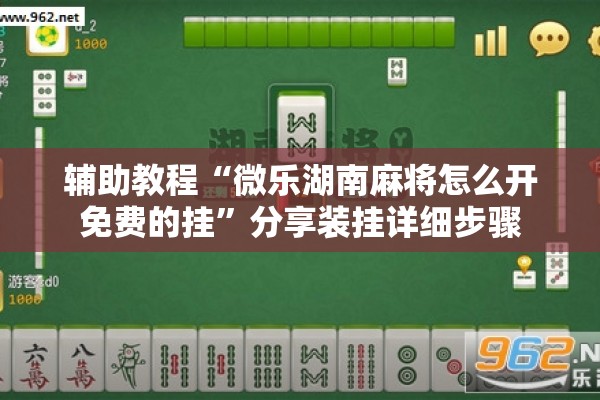 辅助教程“微乐湖南麻将怎么开免费的挂”分享装挂详细步骤