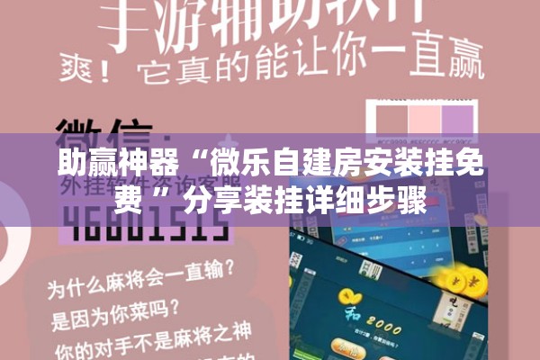 助赢神器“微乐自建房安装挂免费 ”分享装挂详细步骤