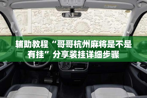 辅助教程“哥哥杭州麻将是不是有挂	”分享装挂详细步骤