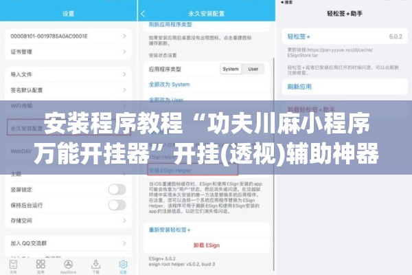 安装程序教程“功夫川麻小程序万能开挂器	”开挂(透视)辅助神器