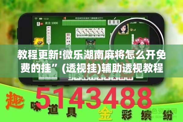 教程更新!微乐湖南麻将怎么开免费的挂	”(透视挂)辅助透视教程