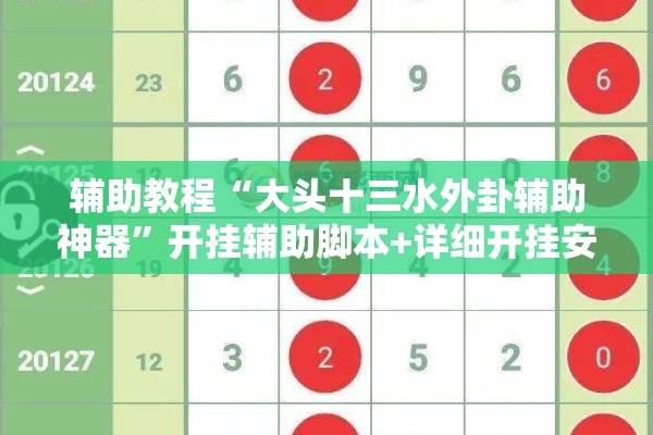 辅助教程“大头十三水外卦辅助神器”开挂辅助脚本+详细开挂安装教程