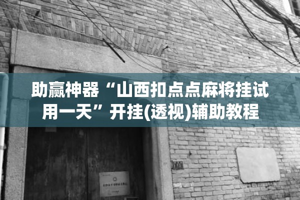 助赢神器“山西扣点点麻将挂试用一天”开挂(透视)辅助教程