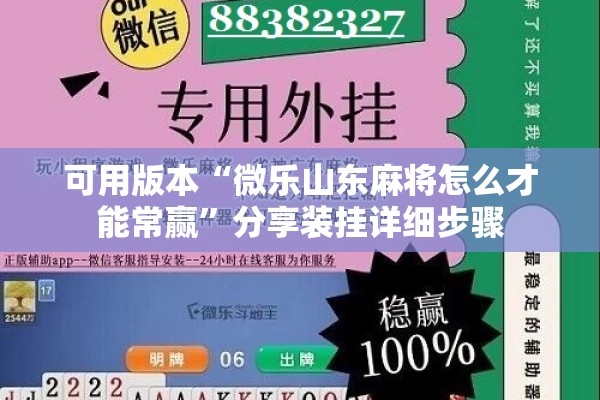 可用版本“微乐山东麻将怎么才能常赢”分享装挂详细步骤